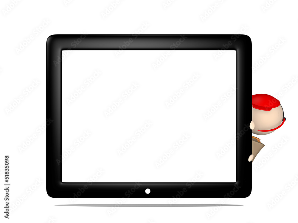 Tablet mit menschlicher Figur - 3D Tablet mit menschlicher Figur - 3D