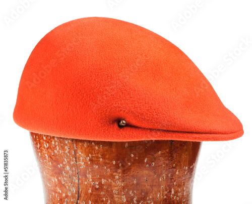 felt orange flat cap photo