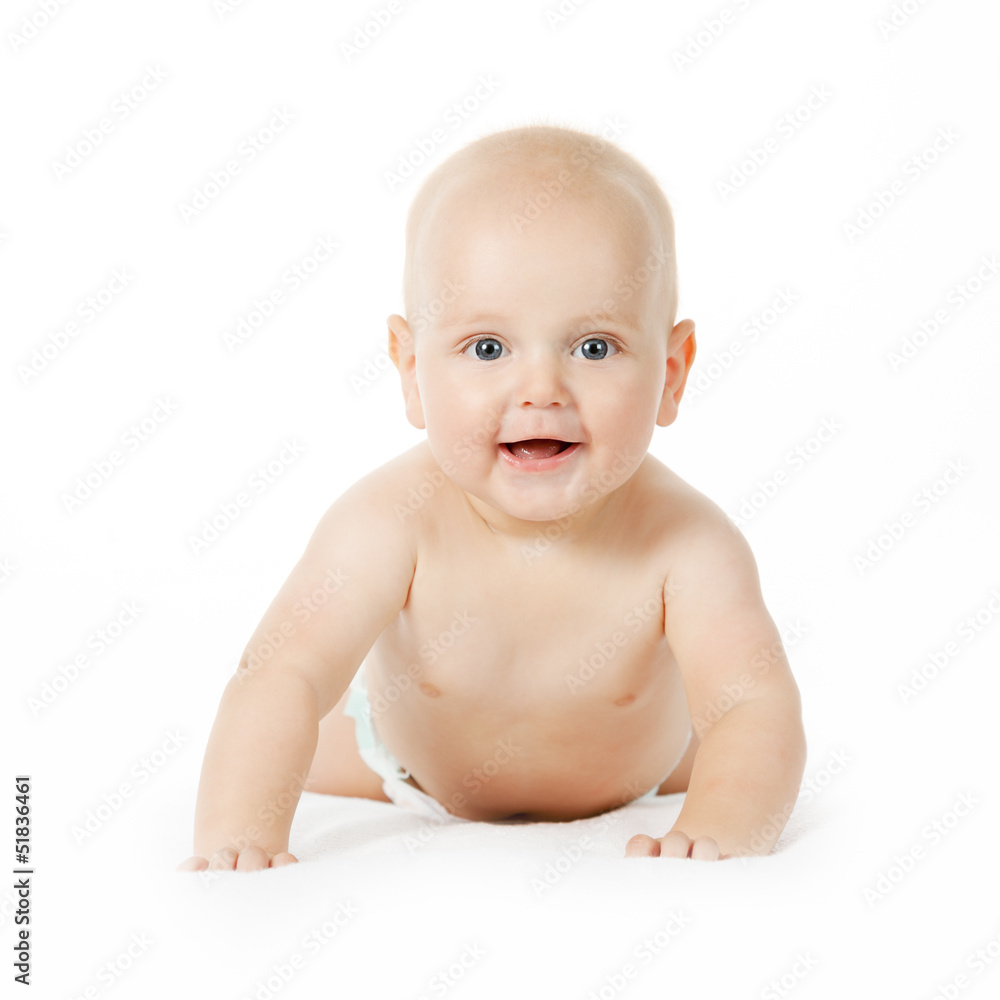 Cute baby boy against white background Cute baby boy against white background