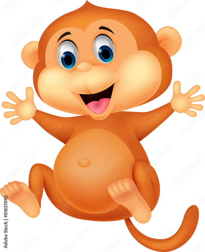 Fototapeta premium Cute monkey cartoon