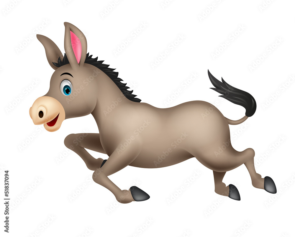 Cute donkey cartoon running Cute donkey cartoon running