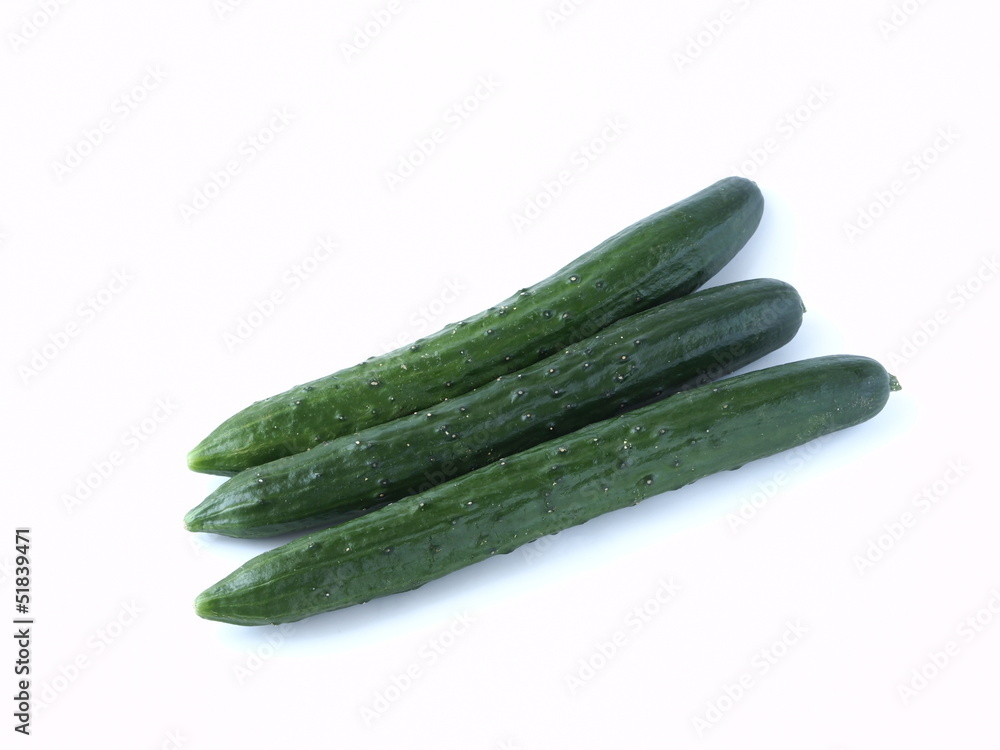 Fresh Japanese cucumber isolated on white background Fresh Japanese cucumber isolated on white background