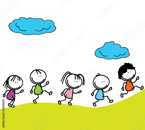 happy kids doodle