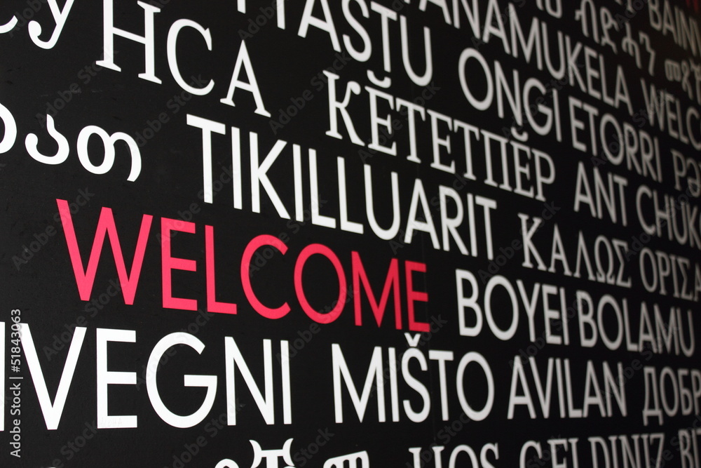 Welcome in many different language s from around the world