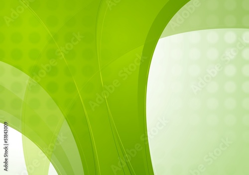 Bright green vector waves template photo