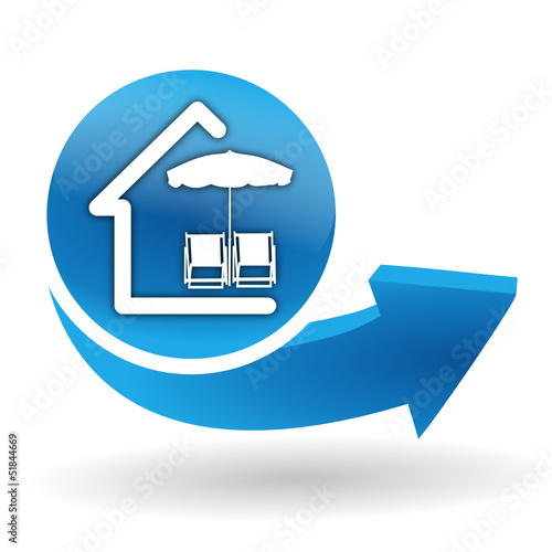 location de vacances sur bouton web bleu