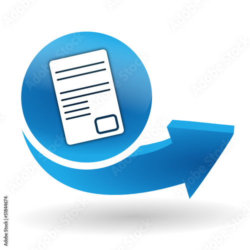 document sur bouton web bleu