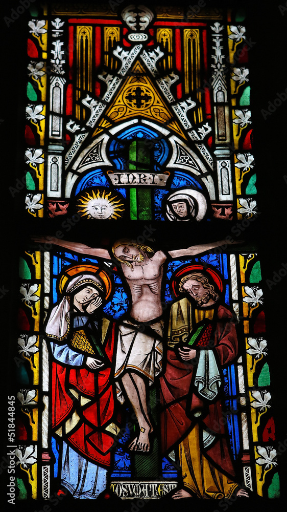 Jesus on the Cross - Stained Glass Jesus on the Cross - Stained Glass