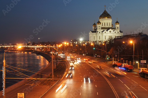night traffic in Moscow