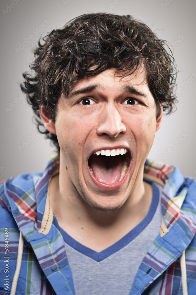 Caucasian Man Screaming Portrtait Caucasian Man Screaming Portrtait
