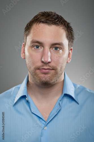 Caucasian Man Blank Expression Portrtait