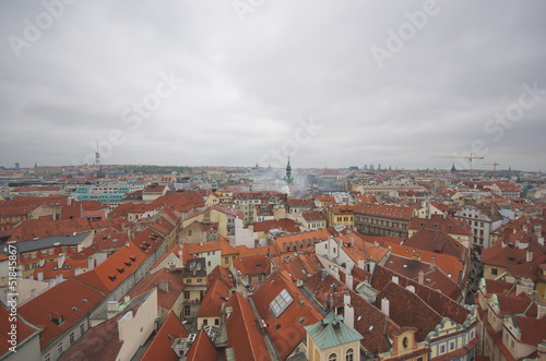 Prague, cityscape with cloudy sky