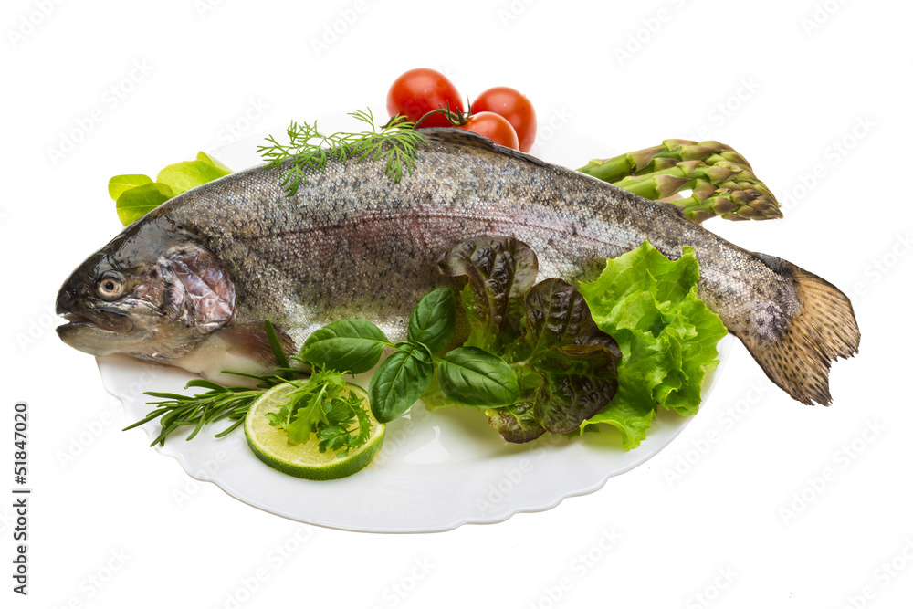 Fresh raw rainbow trout Fresh raw rainbow trout