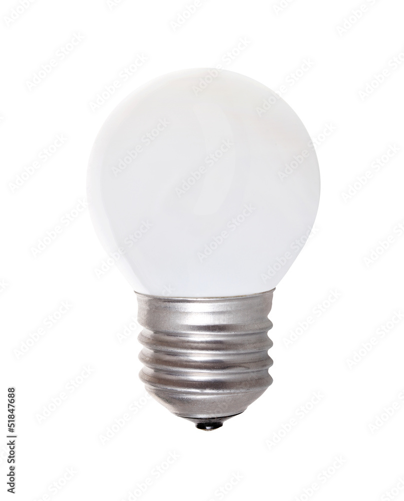 Light bulb with milk glass isolated over white Light bulb with milk glass isolated over white