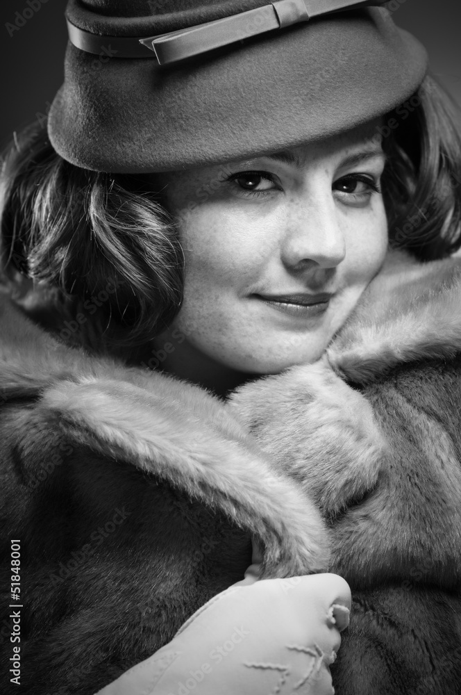 Classic Beauty In Faux Fur Coat