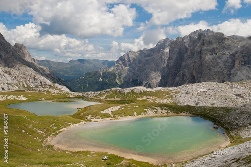 Fototapeta Naklejka Na Ścianę i Meble -  Alpine lakes in Dolomites of Sesto