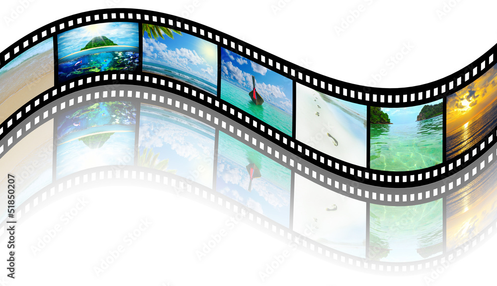 Film strip with beautiful holiday pictures