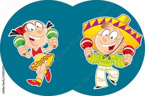 Mexican dance with maracas