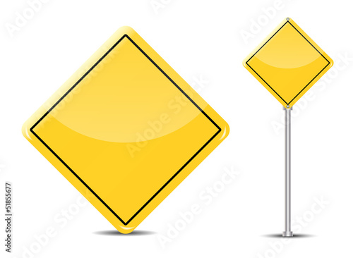 Vector Blank Traffic Sign isolated on white background