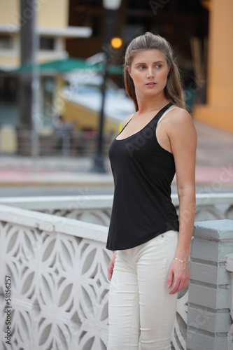 Image of a young blond model in Miami