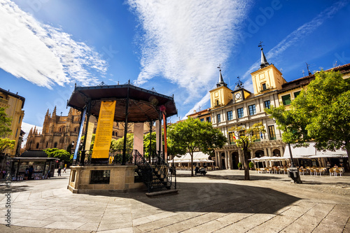 Music stage in the main square of Segovia, Castilla y Leon, Spai