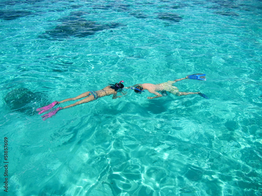 Snorkling tour, Tahiti island, French polynesia