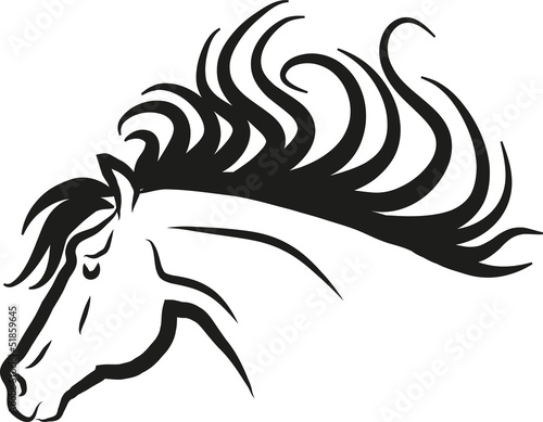 horse line vector