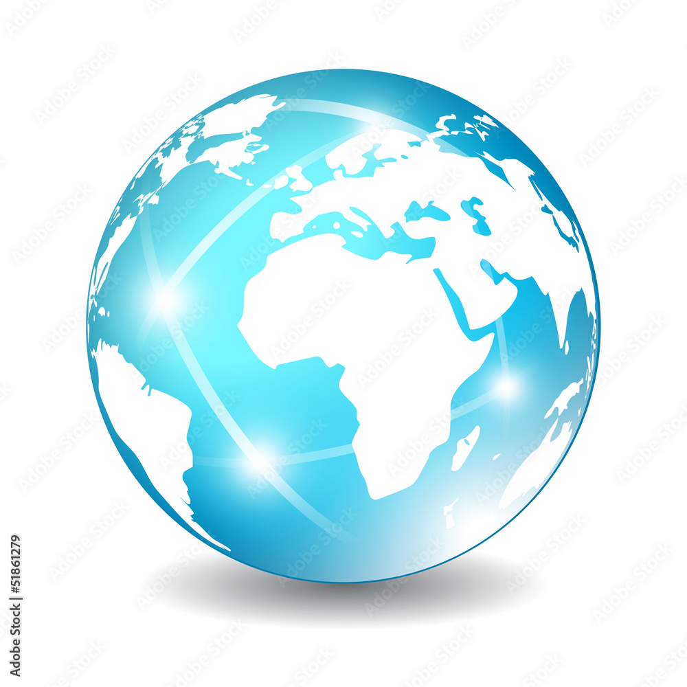 Naklejka premium Vector glossy earth
