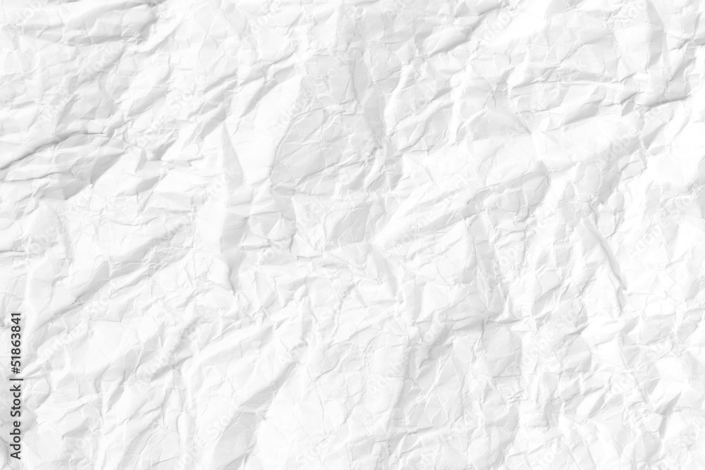 White crumpled paper closeup White crumpled paper closeup