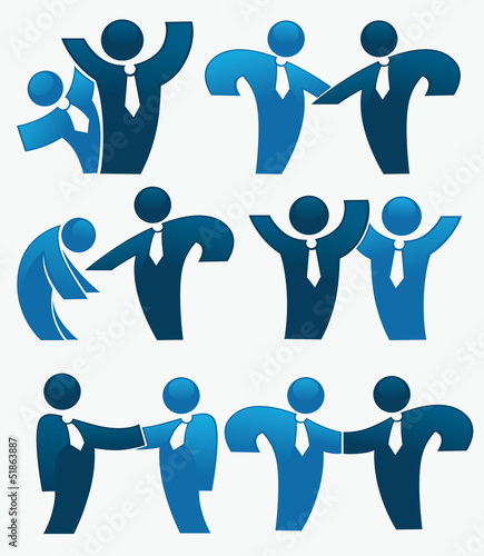 successful teamwork, vector collection of business people