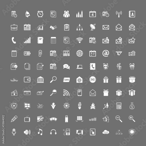 100 universal web icons set