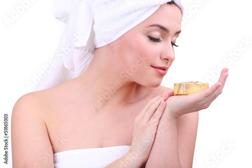 Beautiful young woman with ...
