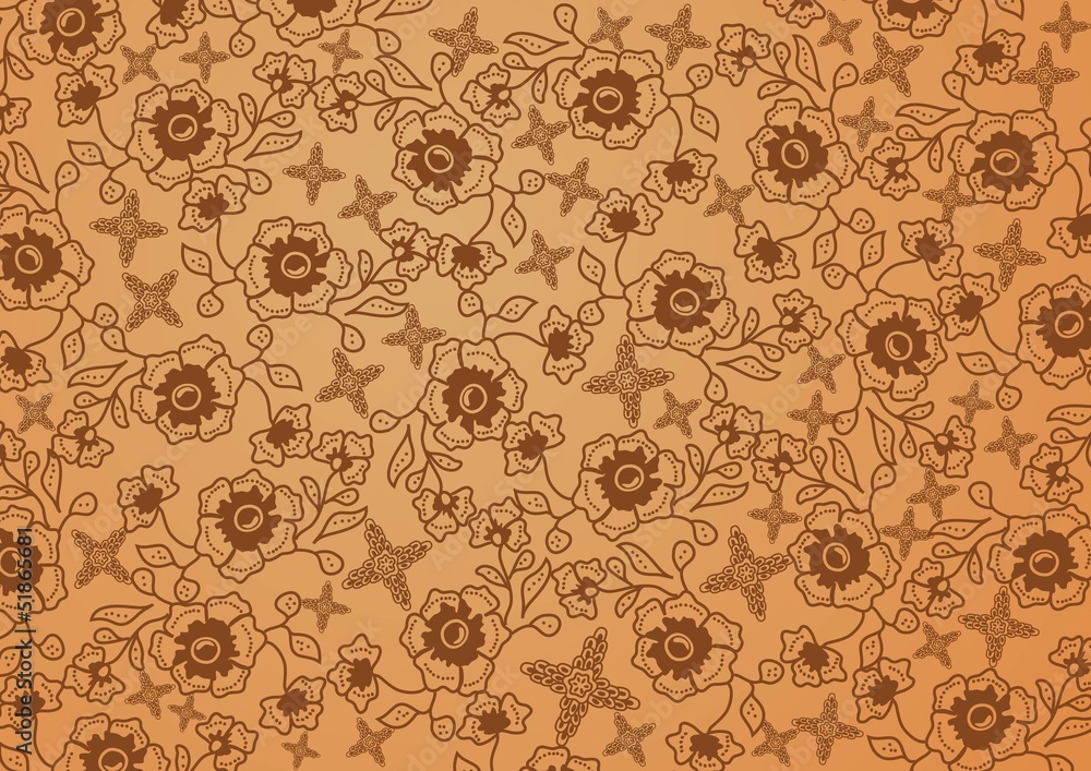 flower batik brown