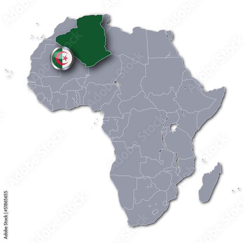 Afrikakarte und Algerien