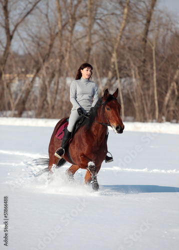 Winter horseback riding