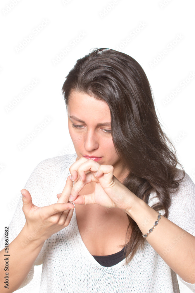 Young woman with contact lenses Young woman with contact lenses
