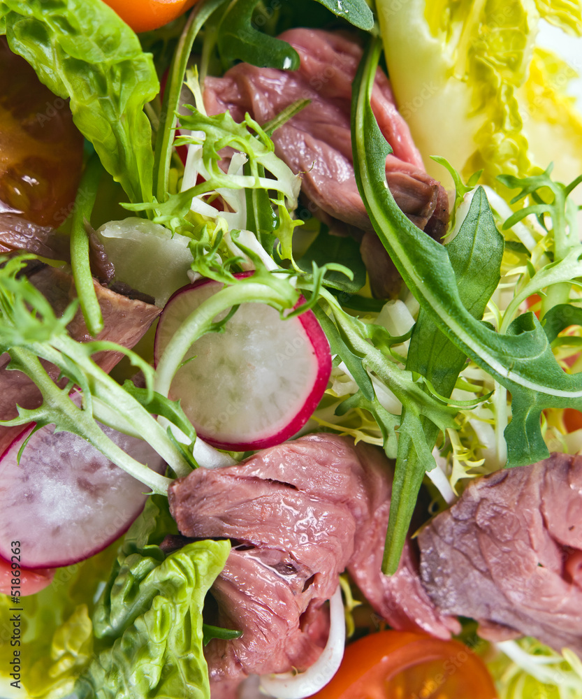 fresh salad with meat