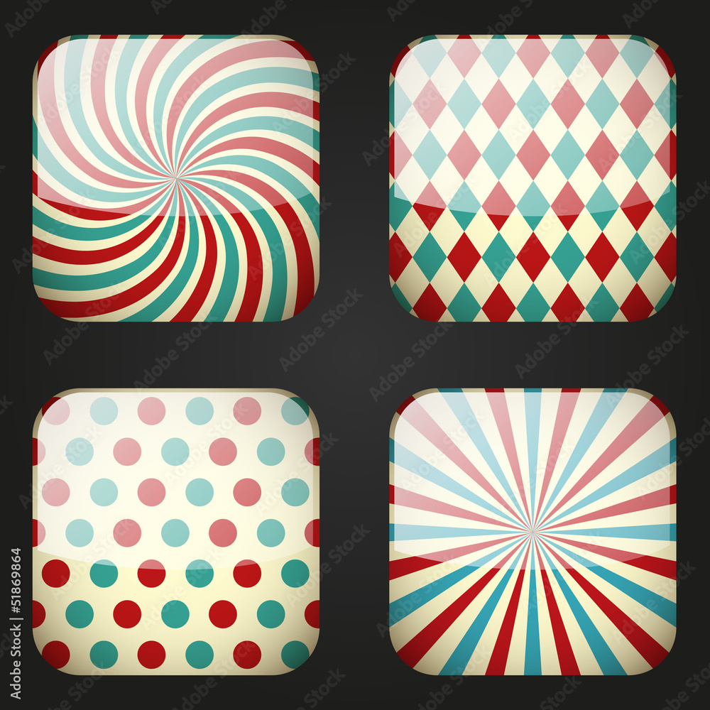 Obraz premium Set of retro apps icons
