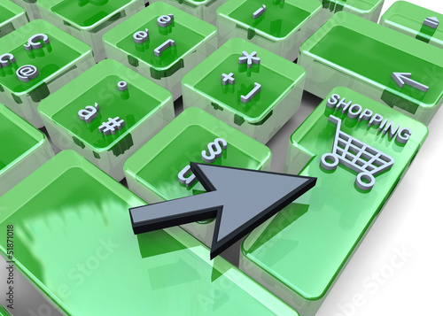 SHOPPING - KEYBOARD - 3D photo