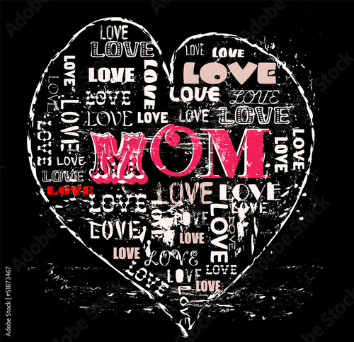 Mother's day Illustration, a little bit grungy