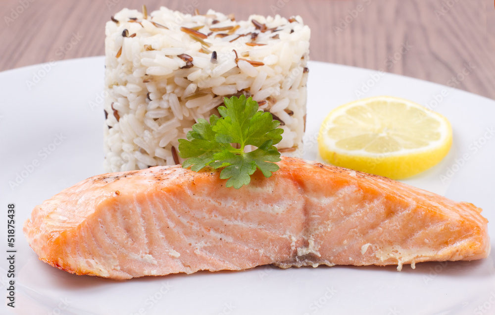 Salmon with wild rice Salmon with wild rice