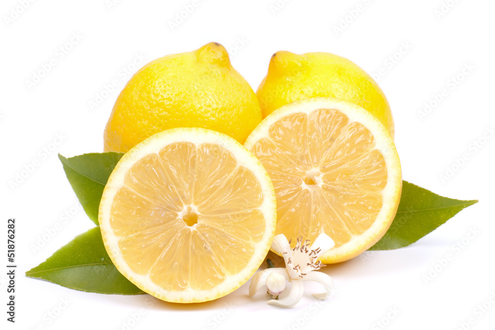 Fresh lemons on white ground Fresh lemons on white ground