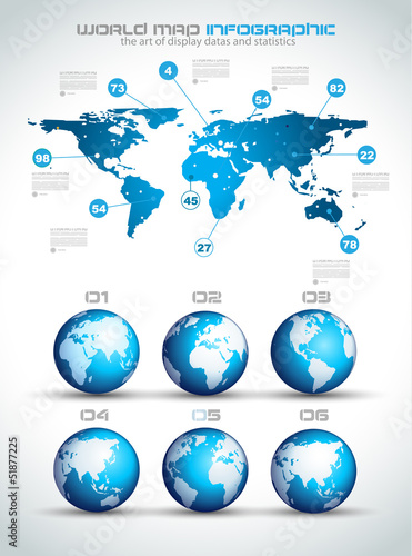 Infographic layout template with world maps.