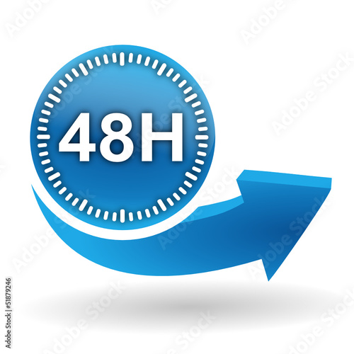 48 heures sur bouton web bleu