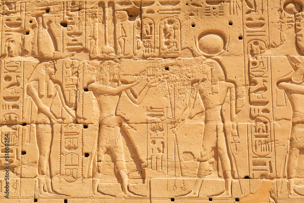 Hieroglyphic of pharaoh civilization in Karnak temple, Egypt Hieroglyphic of pharaoh civilization in Karnak temple, Egypt