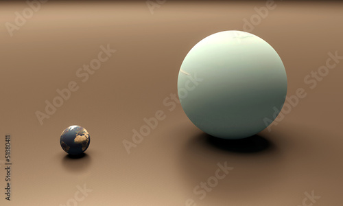 Planets Earth and Uranus blank