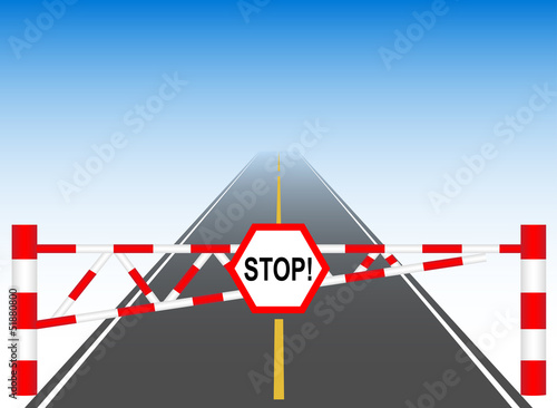 The road with a barrier