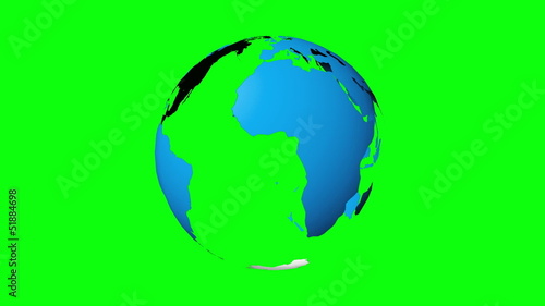 world globe green screen