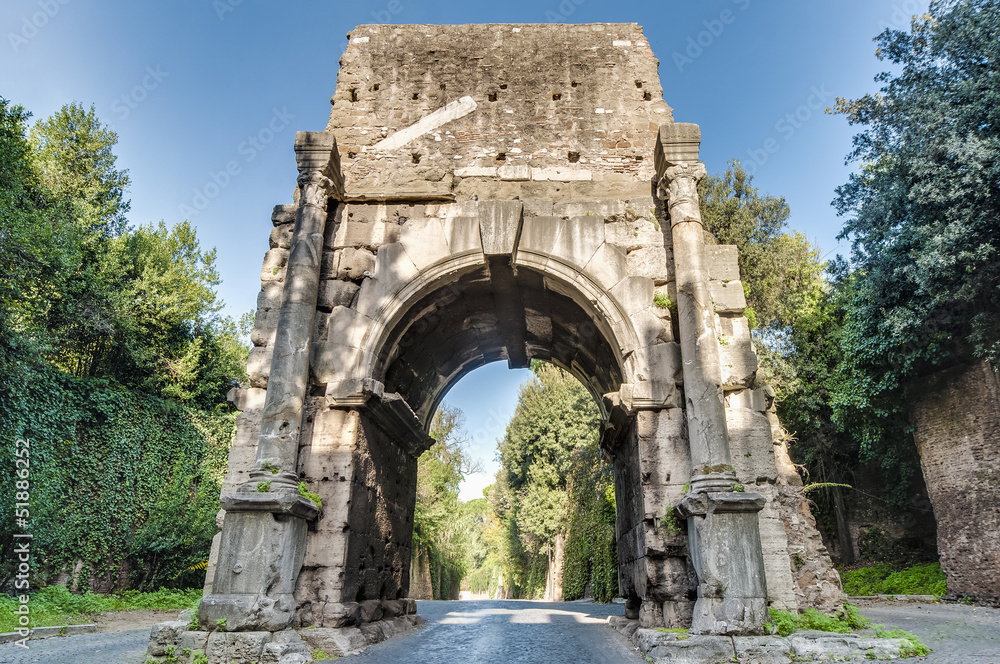 Arch of Drusus in Rome, italy