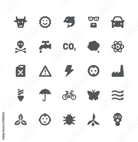 Eco energy icon set